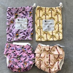 NEW Designer Bums cloth reusable diaper bundle one size bamboo